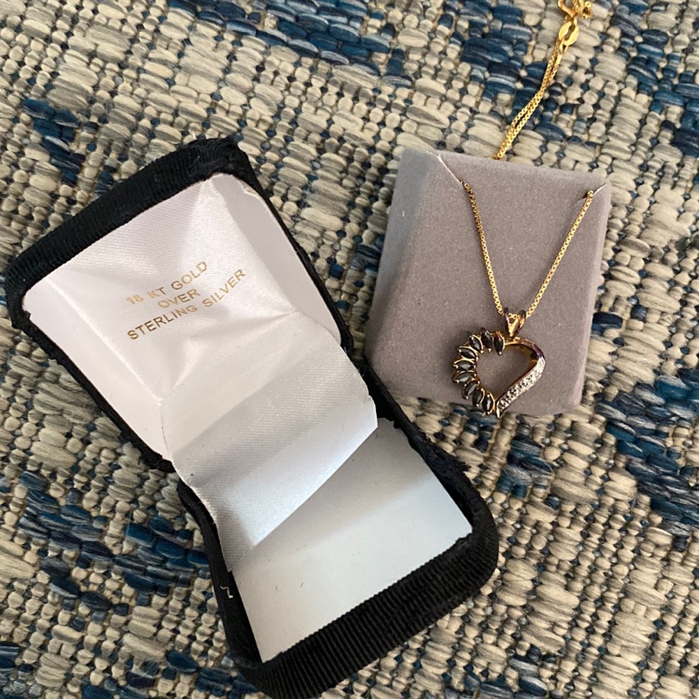 18 KT Gold over Sterling Silver heart necklace